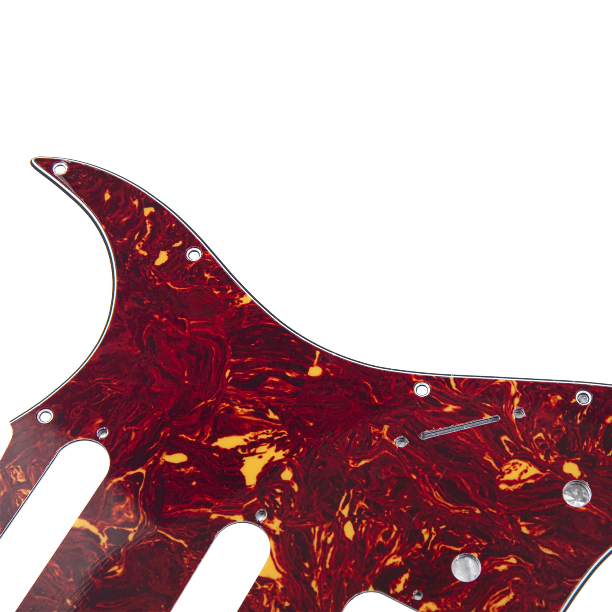 1Pcs Yootones 11 Hole Round Corner Strat HSS Pickguard Guitar BackPlate Set with Pickguard Screws Compatible with USA/Mexican St